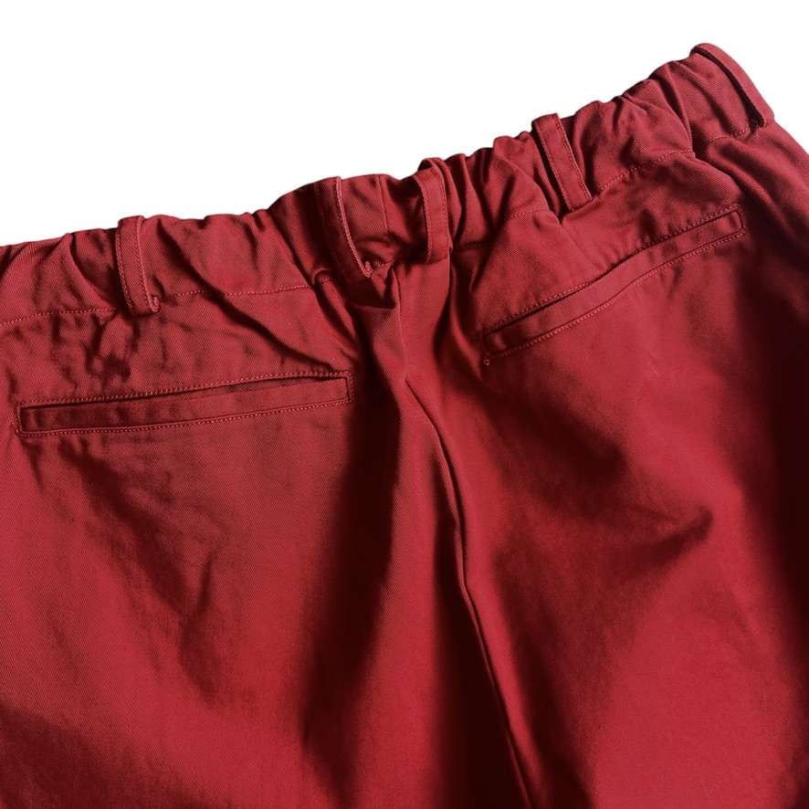 カッタのレッドチノパンツ、BAGS EASY PANTS-CHINOの詳細な画像。快適なカジュアルパンツのスタイル。